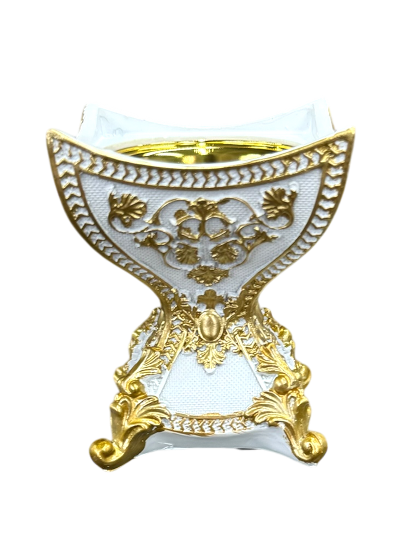 Mabkhara: Sm. Plaster Chalice - White