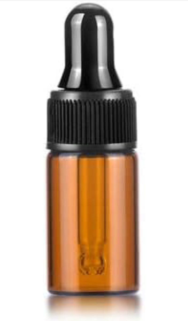 Empty Amber Plastic Bottle- 0.1oz / 3ml