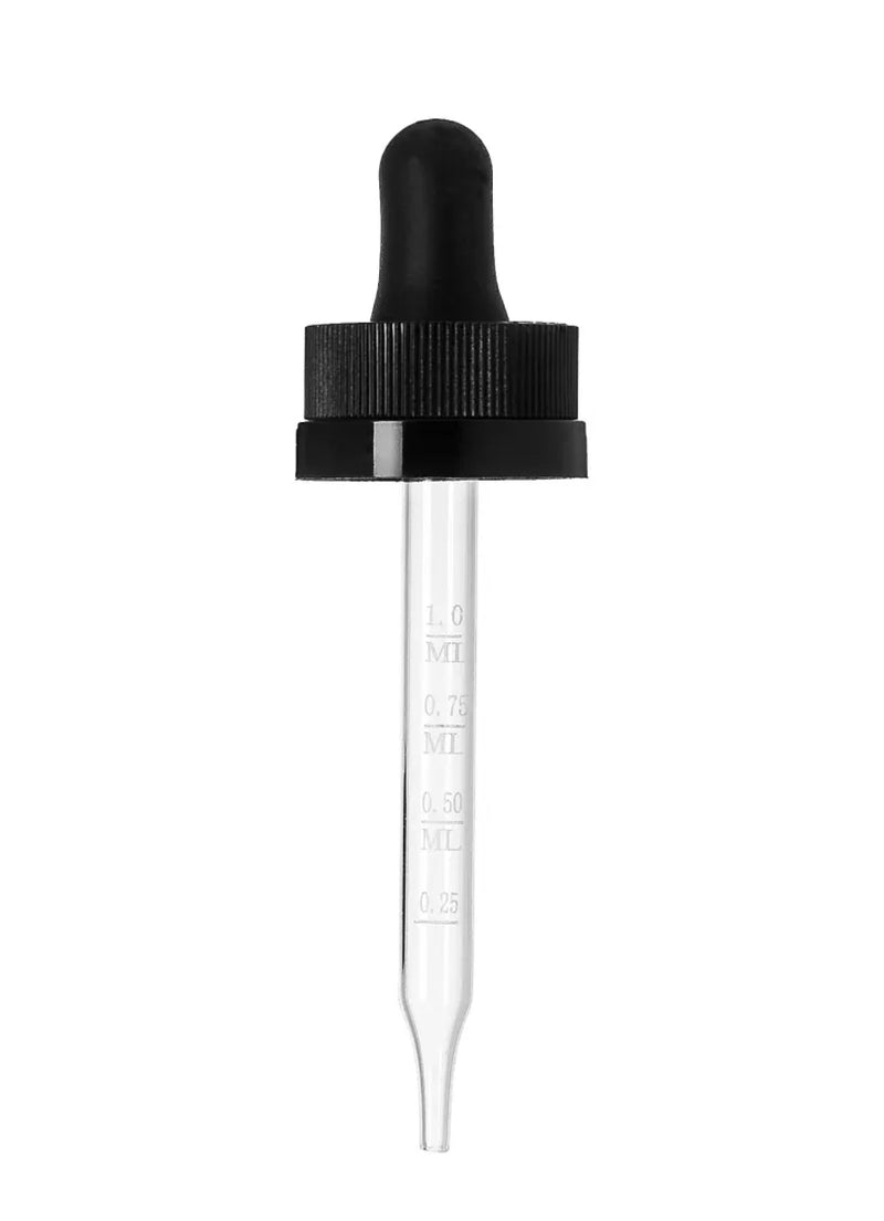 Enclosure/Caps- Black Dropper Pipette (Child Proof) 1oz Bottle