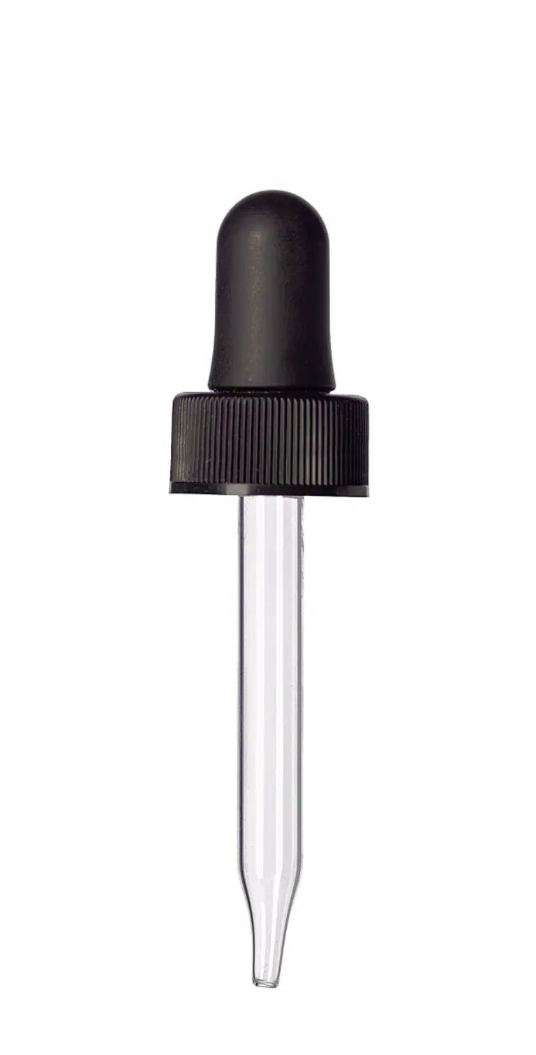Enclosure/Caps- Black Dropper Pipette 0.5oz Bottle