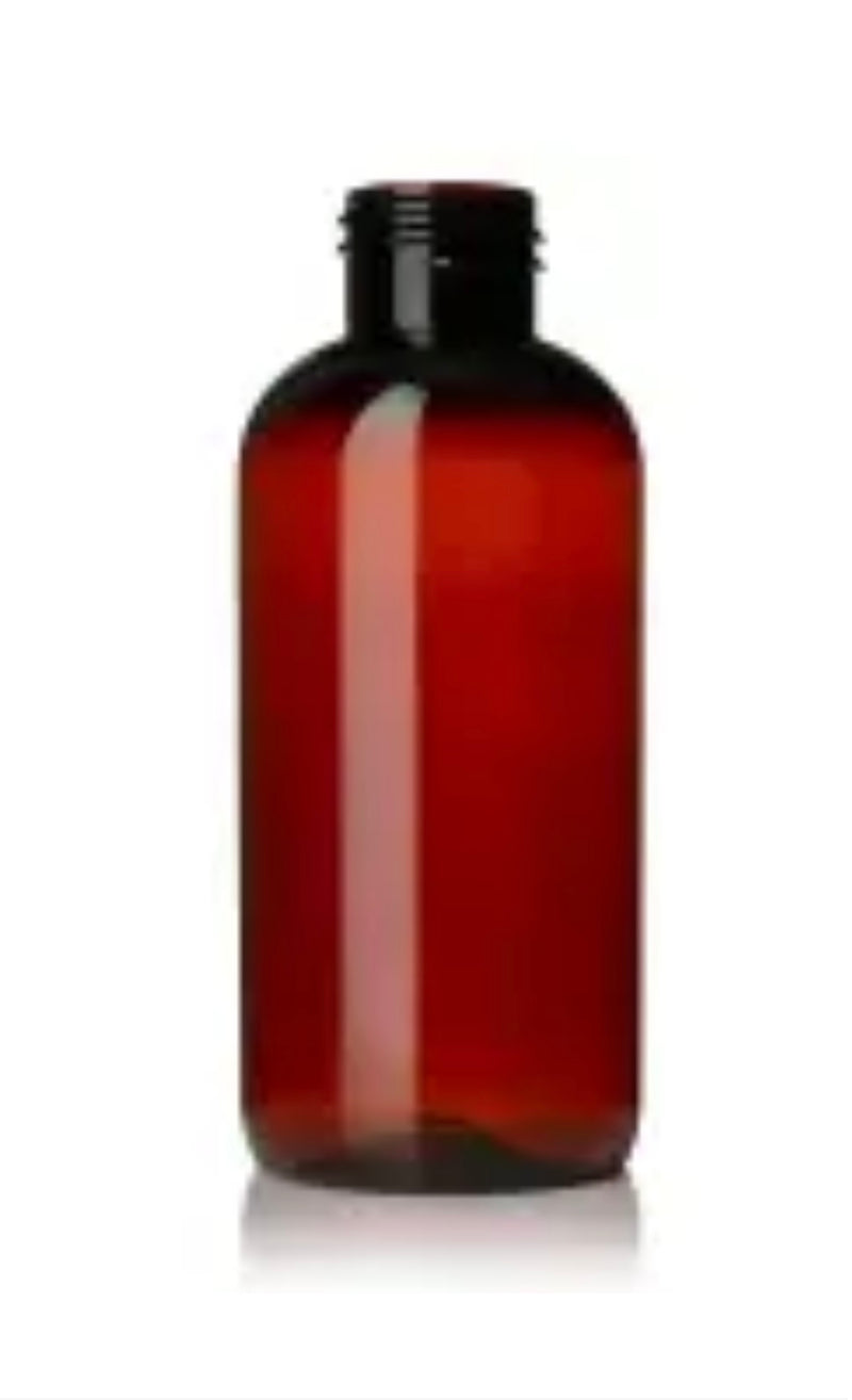 Empty Amber Plastic Bottle- 4oz