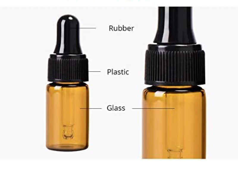 Empty Amber Plastic Bottle- 0.1oz / 3ml