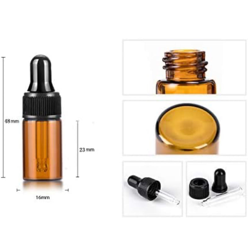 Empty Amber Plastic Bottle- 0.1oz / 3ml