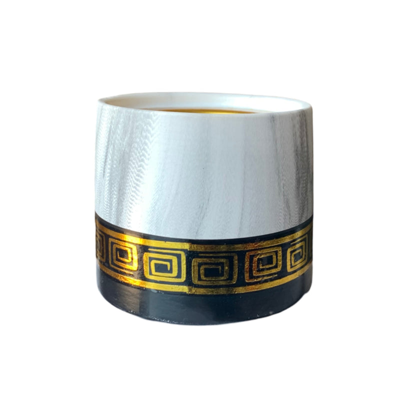 Mabkhara: Small-  Cylinder Shape (Black & White) - MyBakhoor