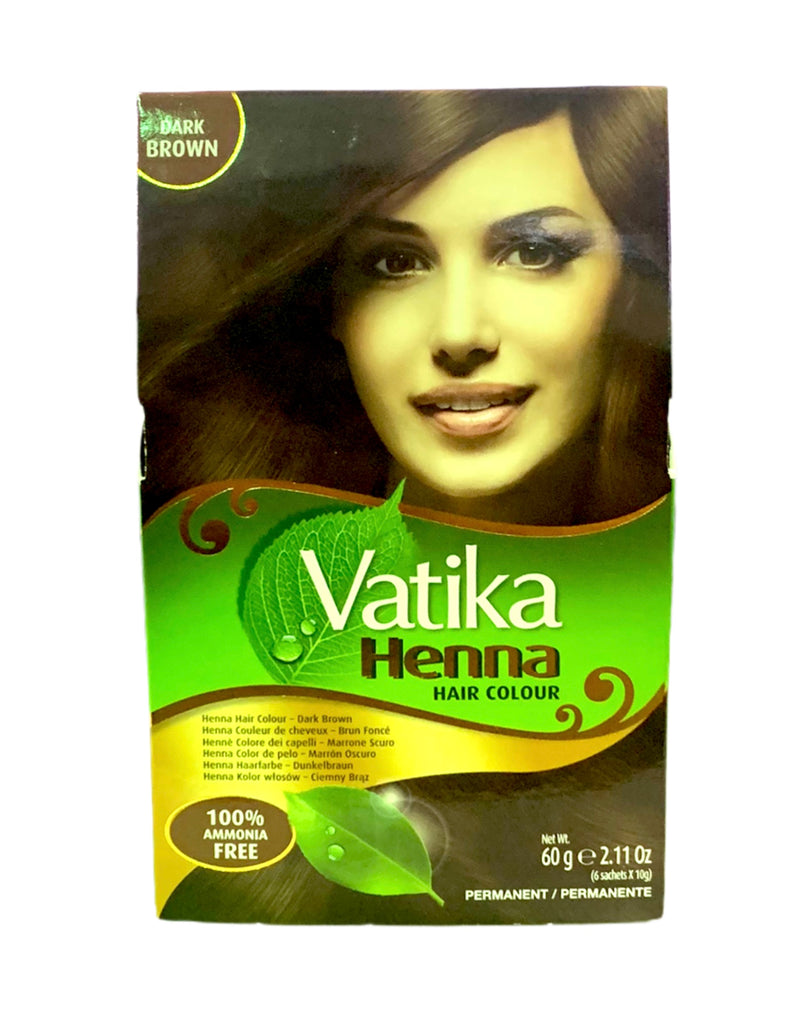 Vatika Henna Hair Color: Dark Brown 60g - MyBakhoor