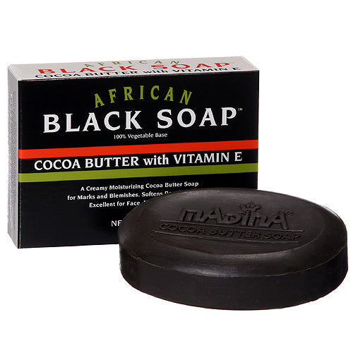 Madina: African Black Soap Bar- Cocoa Butter (3.5oz) - MyBakhoor
