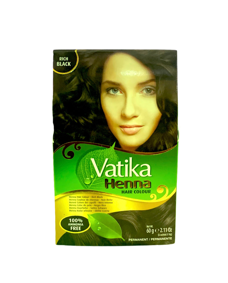Vatika Henna Hair Color: Rich Black 60g - MyBakhoor