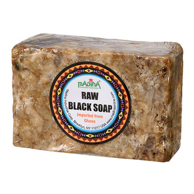 Madina: African Raw Black Soap Bar- Imported from Ghana (227g) - MyBakhoor